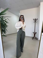 Fp 51304 Kemerli Poliviskon Haki Pantolon