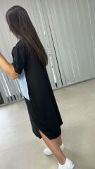 Denim Detaylı Tasarım Elbise