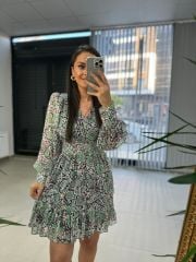 Ays 1387 Mint Yoryo Şifon Elbise