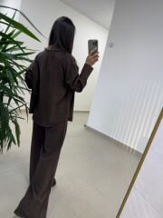 Ms 2126 Kahve Fermuar Detaylı Tensel Takım