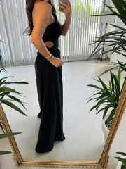 Mc 5956 One Shoulder Detailed Black Dress