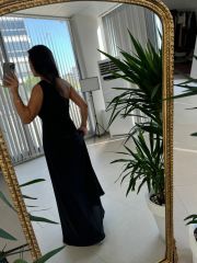 Mc 5956 One Shoulder Detailed Black Dress