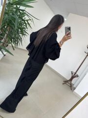 Fp 51304 Kemerli Poliviskon Siyah Pantolon