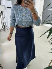 Orj.Marka Düğmeli Bebe Mavi Ceket Hırka