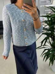 Orj.Marka Düğmeli Bebe Mavi Ceket Hırka