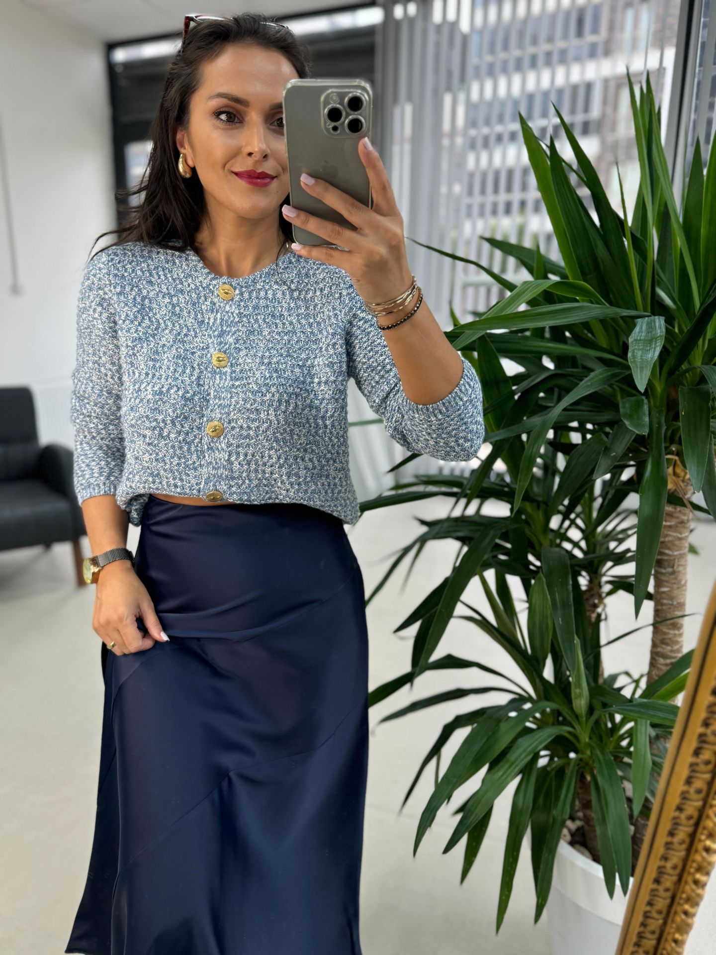 Orj.Marka Düğmeli Bebe Mavi Ceket Hırka