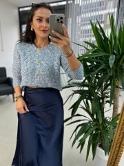 Orj.Marka Düğmeli Bebe Mavi Ceket Hırka