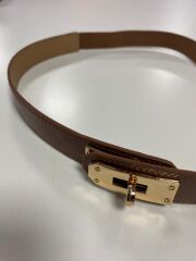 3850 Lastik Detaylı Kahve Kemer