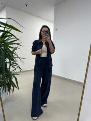 Ms 2126 İndigo Fermuar Detaylı Tensel Takım