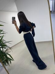 Ms 2126 İndigo Fermuar Detaylı Tensel Takım