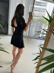 Mc 5837 Sırt Dekolteli Dantel Siyah Elbise