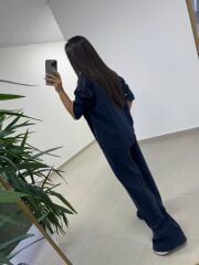 Ms 2126 İndigo Fermuar Detaylı Tensel Takım