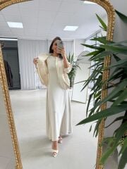 Nx 2859 Marka Model Ceketli Ekru Elbise Takım