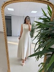 Nx 2859 Marka Model Ceketli Ekru Elbise Takım