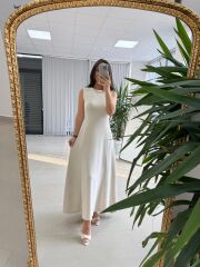 Nx 2859 Marka Model Ceketli Ekru Elbise Takım