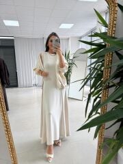 Nx 2859 Marka Model Ceketli Ekru Elbise Takım