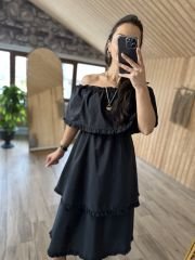 Madonna black poplin dress
