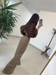 Fp 51304 Kemerli Poliviskon Karamel Pantolon