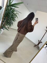 Fp 51304 Kemerli Poliviskon Karamel Pantolon