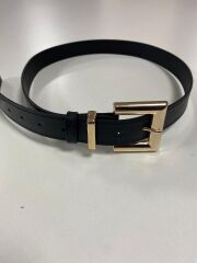 1707 Gold Kare Tokalı Siyah Kemer