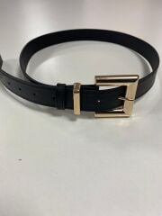 1707 Gold Kare Tokalı Siyah Kemer