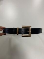 1707 Gold Kare Tokalı Siyah Kemer