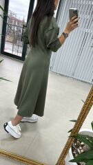 Hv Modal Balıkçı Haki Elbise