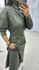 Hv Modal Balıkçı Haki Elbise