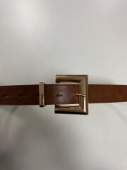 1707 Gold Kare Tokalı Kahve Kemer