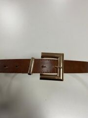 1707 Gold Kare Tokalı Kahve Kemer