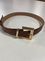 1707 Gold Kare Tokalı Kahve Kemer