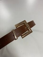 1707 Gold Kare Tokalı Kahve Kemer