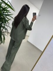 Ms 2126 Haki Fermuar Detaylı Tensel Takım