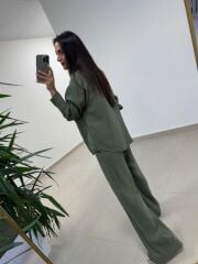 Ms 2126 Haki Fermuar Detaylı Tensel Takım