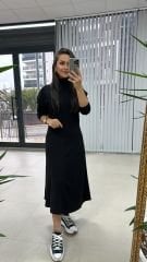 Hv Modal Balıkçı Siyah Elbise