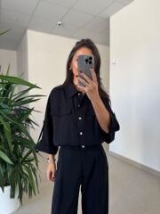 Bb 30371 Siyah Gold Çıt Çıtlı Bomber Ceket