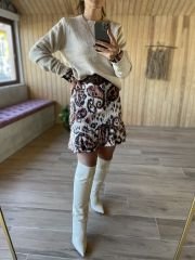 Leo düğme detaylı saten elbise