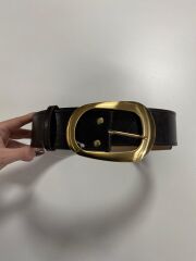 0744 Oval Büyük Tokalı Gold A.Kahve Kemer