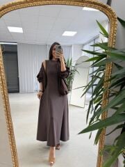 Nx 2859 Marka Model Ceketli Kahve Elbise Takım