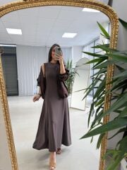 Nx 2859 Marka Model Ceketli Kahve Elbise Takım