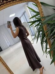 Nx 2859 Marka Model Ceketli Kahve Elbise Takım