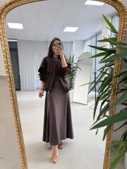 Nx 2859 Marka Model Ceketli Kahve Elbise Takım