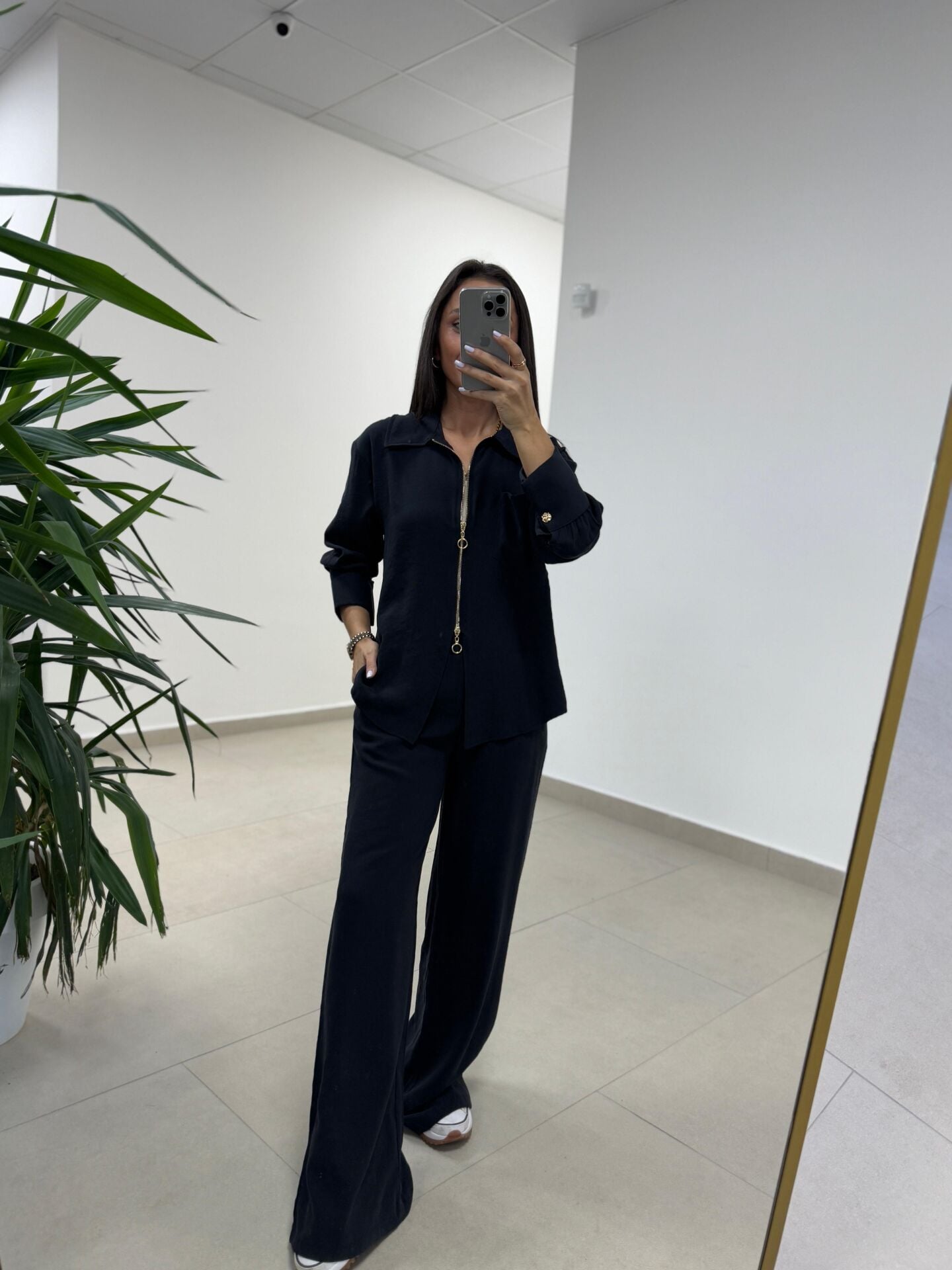 Ms 2126 Siyah Fermuar Detaylı Tensel Takım