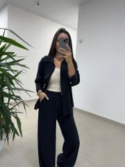 Ms 2126 Siyah Fermuar Detaylı Tensel Takım