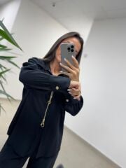 Ms 2126 Siyah Fermuar Detaylı Tensel Takım