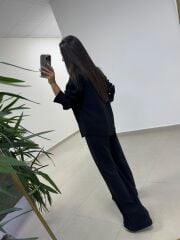 Ms 2126 Siyah Fermuar Detaylı Tensel Takım