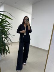 Ms 2126 Siyah Fermuar Detaylı Tensel Takım