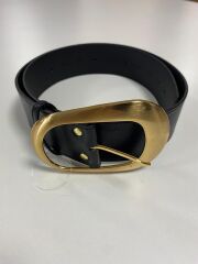 0744 Oval Büyük Tokalı Gold Siyah Kemer