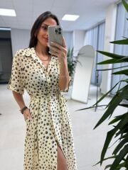 Nx 4872 Puantiyeli Gömlek Elbise