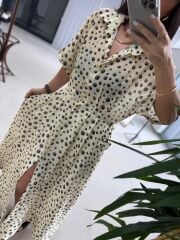 Nx 4872 Puantiyeli Gömlek Elbise